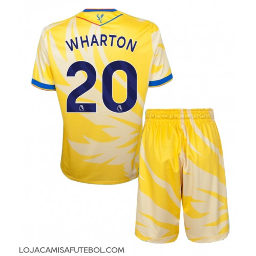 Camisa de Futebol Crystal Palace Adam Wharton #20 Equipamento Secundário Infantil 2024-25 Manga Curta (+ Calças curtas)